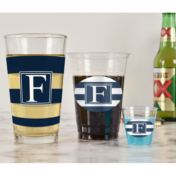Horizontal Stripe Pint Glass - Full Fill w Transparency - In Context