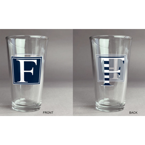 Horizontal Stripe Pint Glass - Two Content - Approval