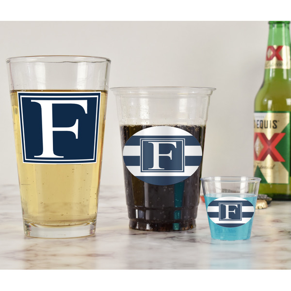 Horizontal Stripe Pint Glass - Two Content - In Context