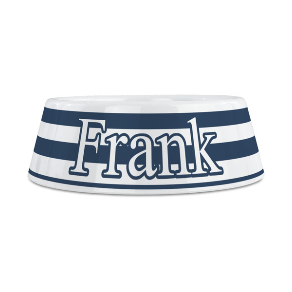 Horizontal Stripe Plastic Dog Bowls - Medium - FRONT