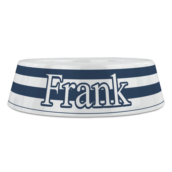 Horizontal Stripe Plastic Pet Bowls - Large - FRONT