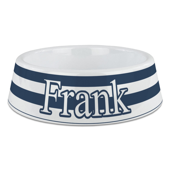 Custom Horizontal Stripe Plastic Dog Bowl - Large (Personalized)