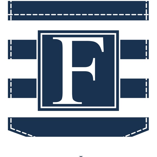 Custom Horizontal Stripe Iron On Faux Pocket (Personalized)