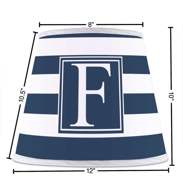 Horizontal Stripe Poly Film Empire Lampshade - Dimensions