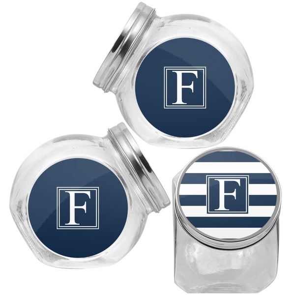 Horizontal Stripe Puppy Treat Jar - Top Left Right