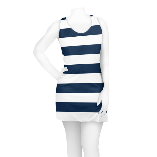 Horizontal Stripe Racerback Dress - On Model - Front