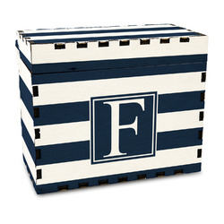 Horizontal Stripe Wood Recipe Box - Full Color Print (Personalized)