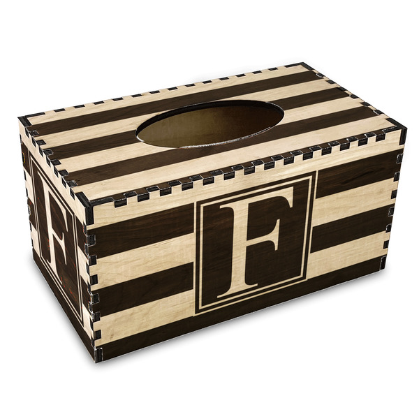 Custom Horizontal Stripe Wood Tissue Box Cover - Rectangle (Personalized)