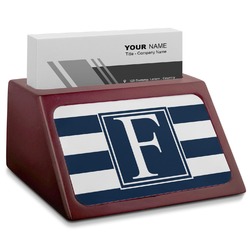 Horizontal Stripe Red Mahogany Business Card Holder (Personalized)