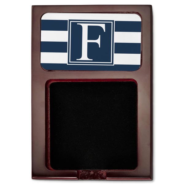 Horizontal Stripe Red Mahogany Sticky Note Holder - Flat