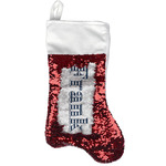 Horizontal Stripe Reversible Sequin Stocking - Red (Personalized)