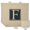 Horizontal Stripe Reusable Cotton Grocery Bag - Front & Back View