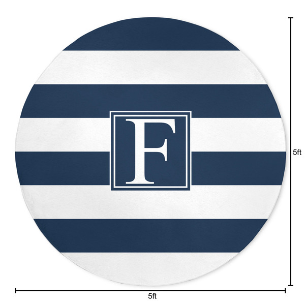 Horizontal Stripe Round Area Rug - Size
