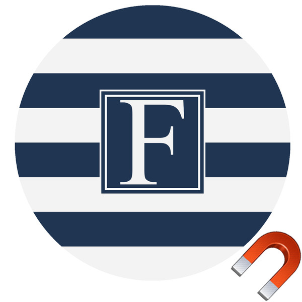 Custom Horizontal Stripe Round Car Magnet - 10" (Personalized)