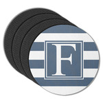 Horizontal Stripe Round Rubber Backed Coasters - Set of 4 (Personalized)