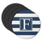 Horizontal Stripe Round Rubber Backed Coasters - Set of 4 (Personalized)