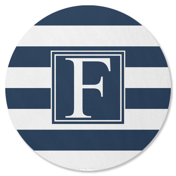 Horizontal Stripe Round Coaster Rubber Back - Single