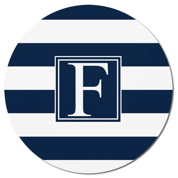 Horizontal Stripe Round Fridge Magnet - FRONT