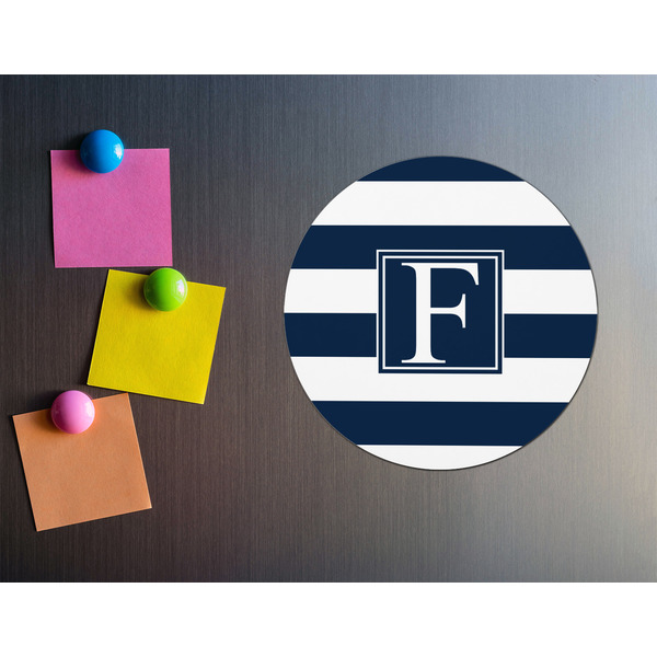 Horizontal Stripe Round Fridge Magnet - LIFESTYLE