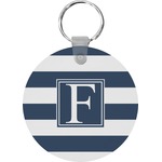 Horizontal Stripe Round Plastic Keychain (Personalized)