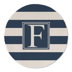 Horizontal Stripe Round Linen Placemat (Personalized)