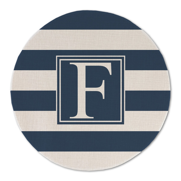Custom Horizontal Stripe Round Linen Placemat - Single Sided (Personalized)