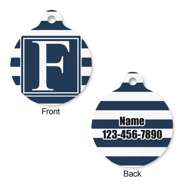 Horizontal Stripe Round Pet ID Tag - Large - Approval