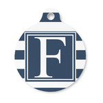 Horizontal Stripe Round Pet ID Tag - Small (Personalized)