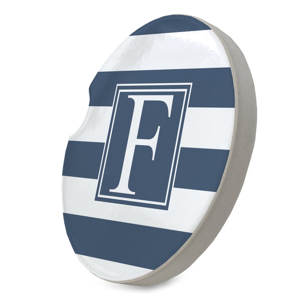 Horizontal Stripe Sandstone Car Coaster - STANDING ANGLE