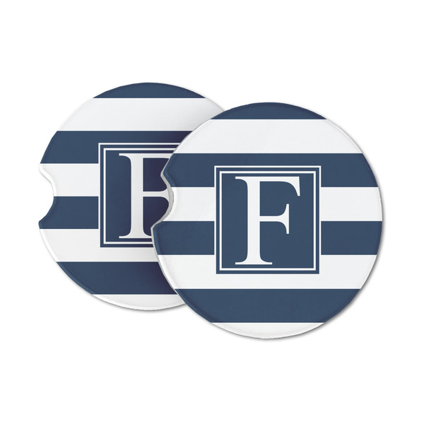 Custom Horizontal Stripe Sandstone Car Coasters (Personalized)