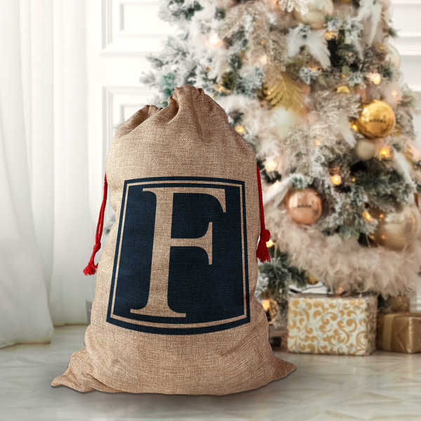 Horizontal Stripe Santa Bag - Front (stuffed)