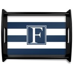 Horizontal Stripe Black Wooden Tray - Large (Personalized)