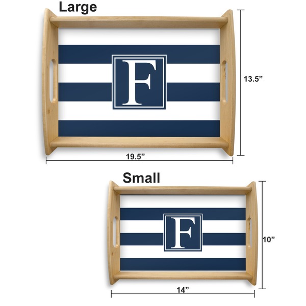 Horizontal Stripe Serving Tray Wood Sizes