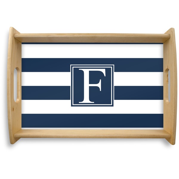 Custom Horizontal Stripe Natural Wooden Tray - Small (Personalized)