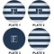 Horizontal Stripe Set of Lunch / Dinner Plates (Approval)
