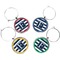 Horizontal Stripe Wine Charms (Set of 4) (Personalized)