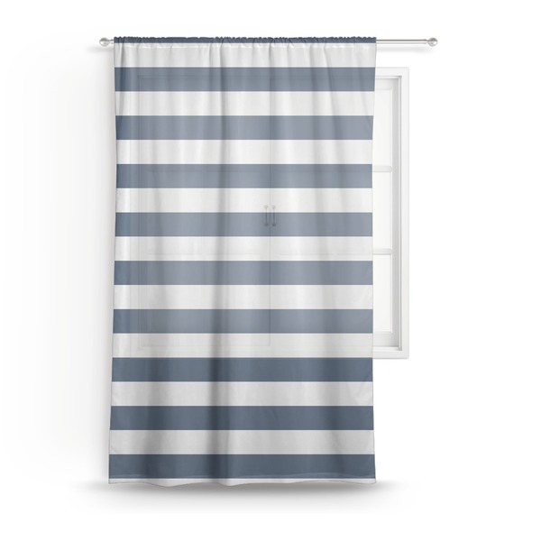 Custom Horizontal Stripe Sheer Curtain - 50"x84"