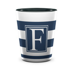 Horizontal Stripe Ceramic Shot Glass - 1.5 oz - Two Tone - Single (Personalized)