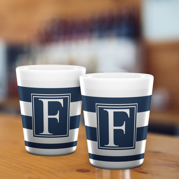 Horizontal Stripe Shot Glass - White - LIFESTYLE