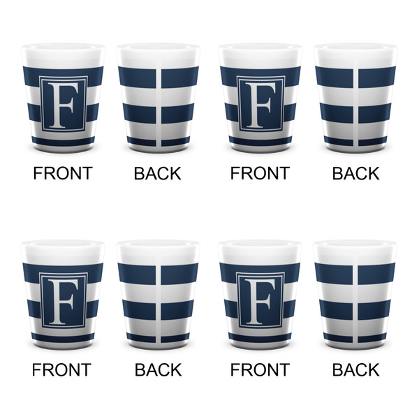Horizontal Stripe Shot Glass - White - Set of 4 - APPROVAL