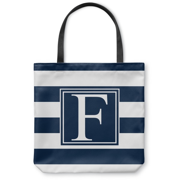 Custom Horizontal Stripe Canvas Tote Bag - Large - 18"x18" (Personalized)