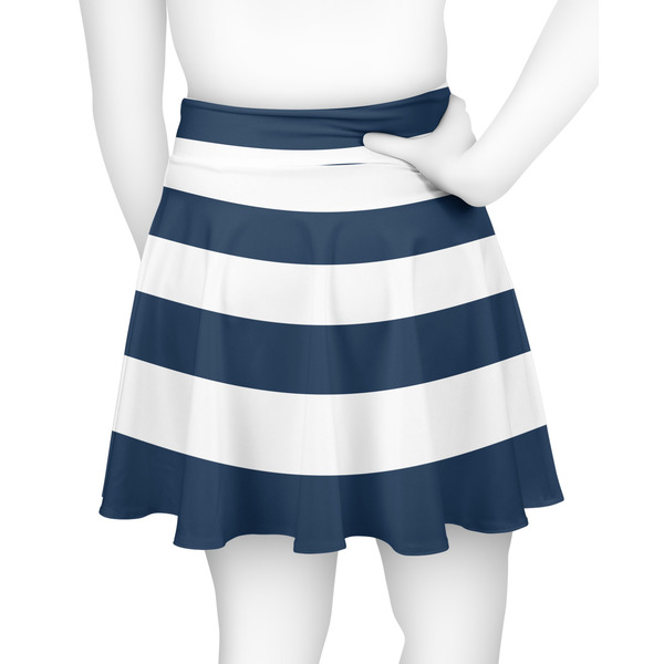 Horizontal Stripe Skater Skirt - Back