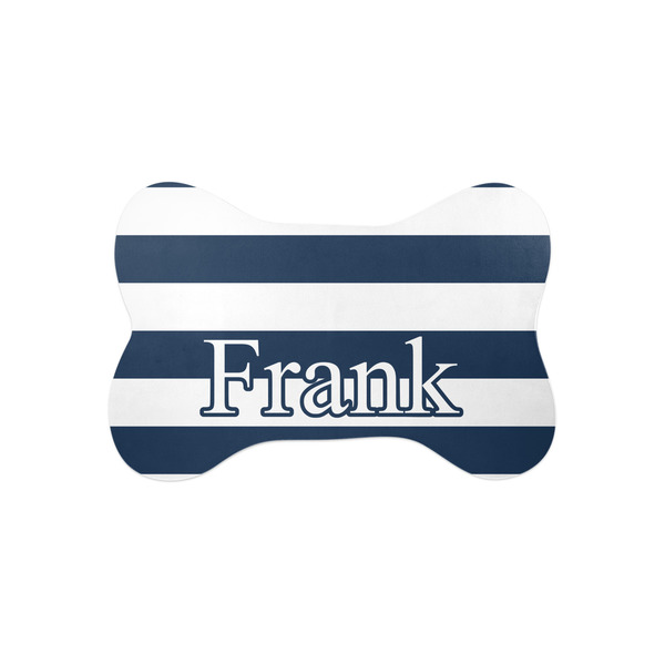 Custom Horizontal Stripe Bone Shaped Dog Food Mat (Small) (Personalized)