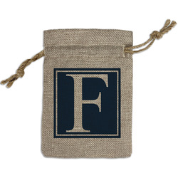 Horizontal Stripe Small Burlap Gift Bag - Front (Personalized)