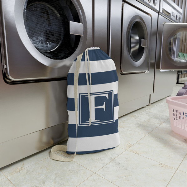 Horizontal Stripe Small Landry Bag - In Context