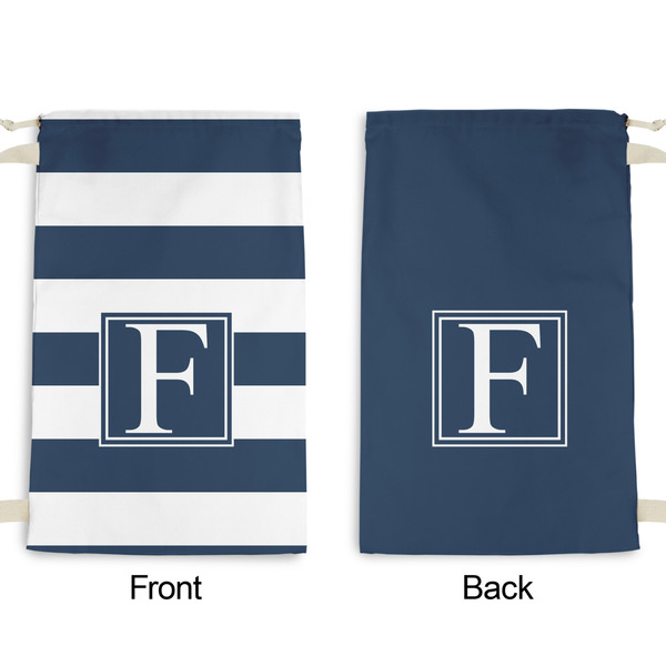 Horizontal Stripe Small Laundry Bag - Front & Back View