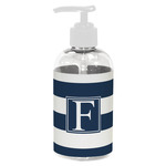 Horizontal Stripe Plastic Soap / Lotion Dispenser (8 oz - Small - White) (Personalized)