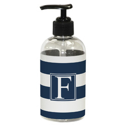 Horizontal Stripe Plastic Soap / Lotion Dispenser (8 oz - Small - Black) (Personalized)