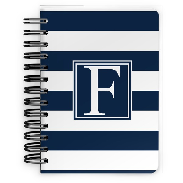 Custom Horizontal Stripe Spiral Notebook - 5x7 w/ Initial