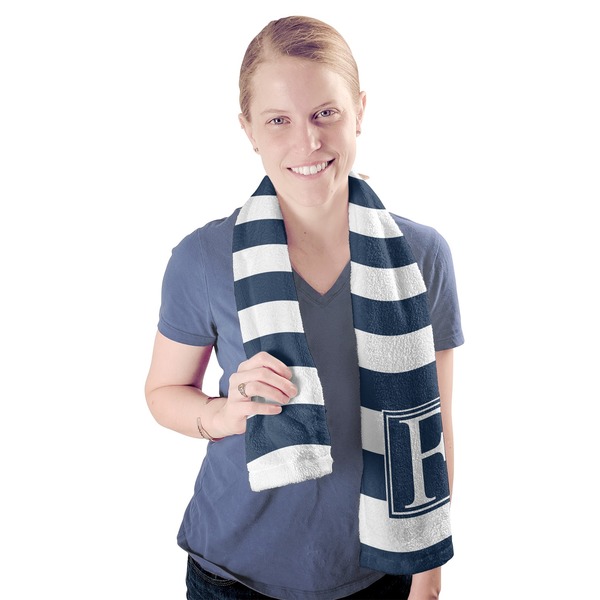 Horizontal Stripe Sport Towel - Exercise use - Model
